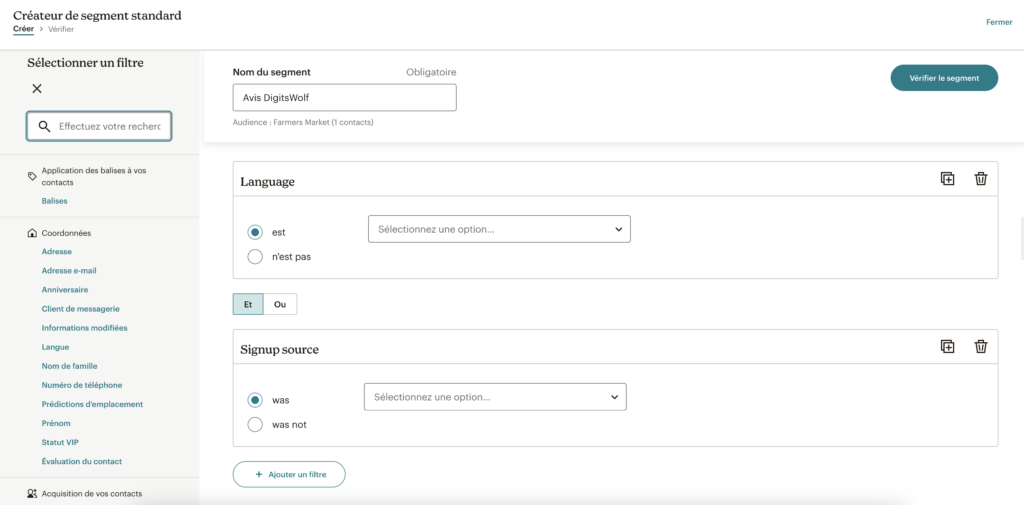 Avis Mailchimp: Segmentation de l'audience 